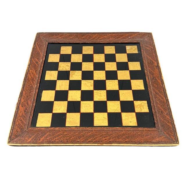 19th Century Reverse Glass Painted and Gilt Chess Board For Sale - Image 4 of 8