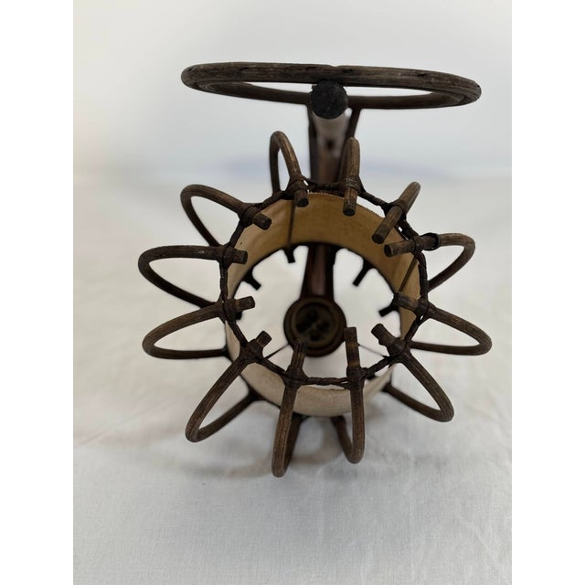 Wall Sconce in Bent Rattan and Canvas by Louis Sognot, 1950 For Sale - Image 6 of 11