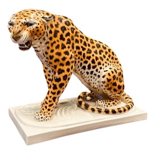 Porcelain Sculpture Leopard by Arthur Storch For Sale