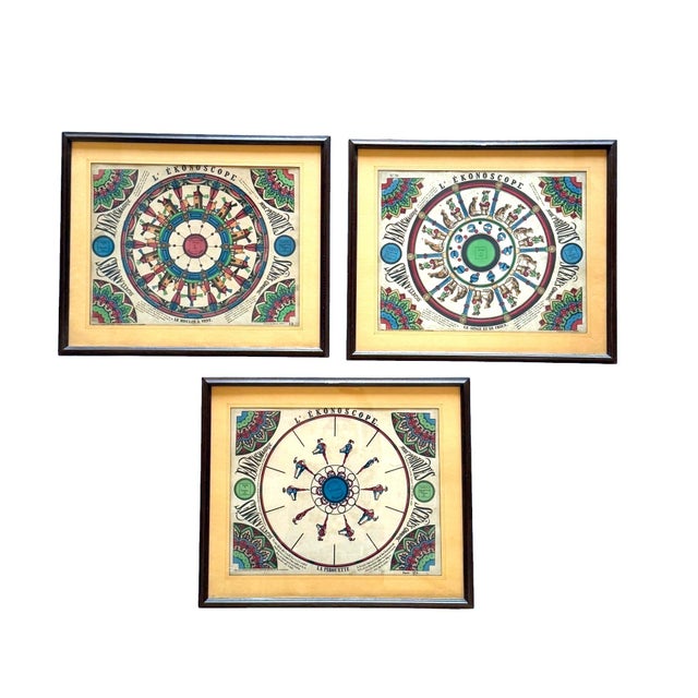 Framed Original Phenakistoscopes, France, 1890s, Set of 3 For Sale - Image 8 of 9