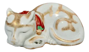 19th Century Japanese Kutani Porcelain Cat