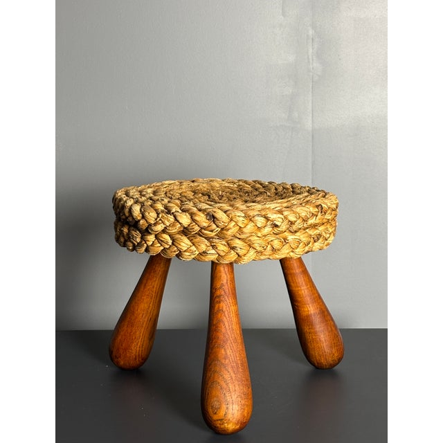 Mid-Century French Braided Rope Stool from Audoux & Minet, 1950s For Sale - Image 15 of 15