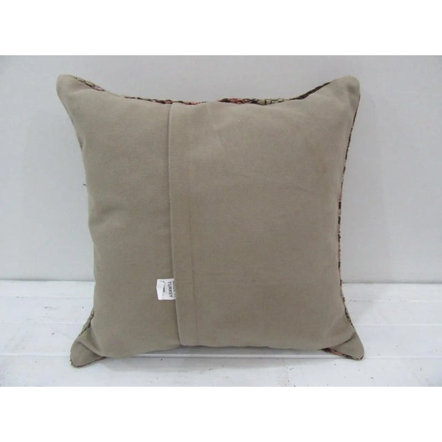 Contemporary Handmade Pink and Beige Decorative Turkish Kilim Pillow Cover For Sale - Image 3 of 4