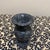 Boho Chic Vintage Polished Black and Gray Marble Vase With Intricate Floral Etching For Sale - Image 3 of 6