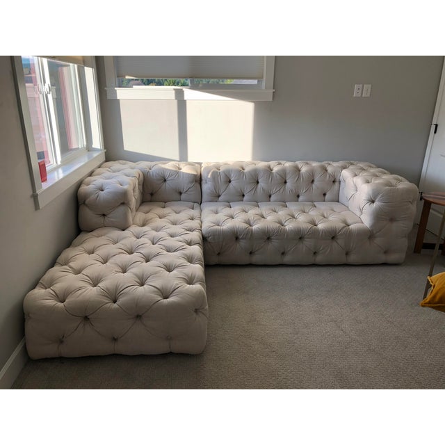 Restoration Hardware Soho Tufted LeftArm Sofa Chairish