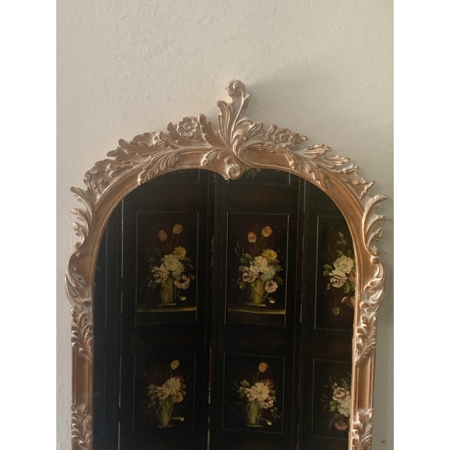 Large Decorative Crafts French Louis XV Style Carved Wall Mirror For Sale - Image 4 of 9