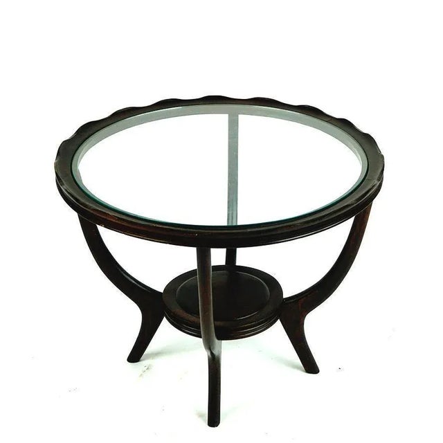 Mid-Century Modern Mid-Century Italian Glass Circular Top Coffee Table attributed to Carlo Di Carli, 1950s For Sale - Image 3 of 10