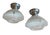 Holophane Vintage Holophane Ceiling Lights With Silver Holders - a Pair For Sale - Image 4 of 8