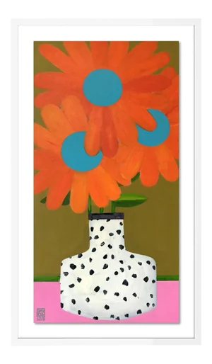 Changing Colors by Jelly Chen in White Framed Paper, Medium Art Print