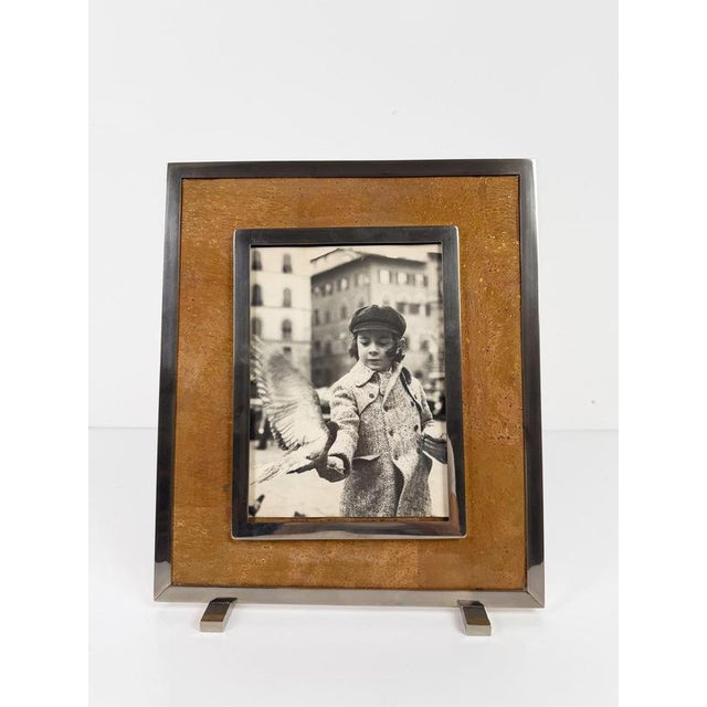 Large Italian Rectangular Picture Frame in Chrome, Acrylic Glass and Cork, 1970s For Sale - Image 6 of 18