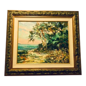 Original Oil on Canvas of Beach Scene Hand Signed by Art Fronckowiack