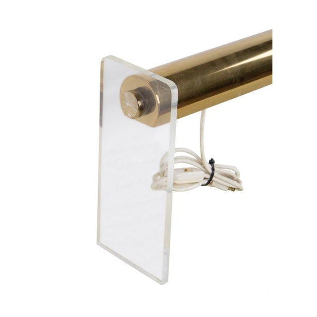 Mid-Century Modern Desk Lamp by Laurel in Brass and Lucite For Sale - Image 3 of 6