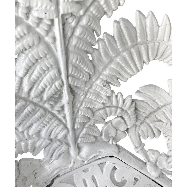 Pair of Antique White Cast Iron Garden Chairs For Sale - Image 9 of 11