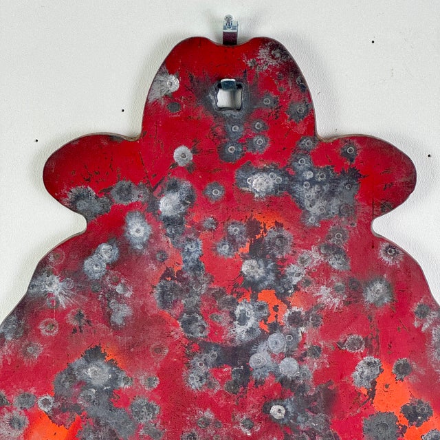 A rare Mid 20th Century vintage large cast iron gallery shooting target in shape of a cowboy. It's heavily used and double...