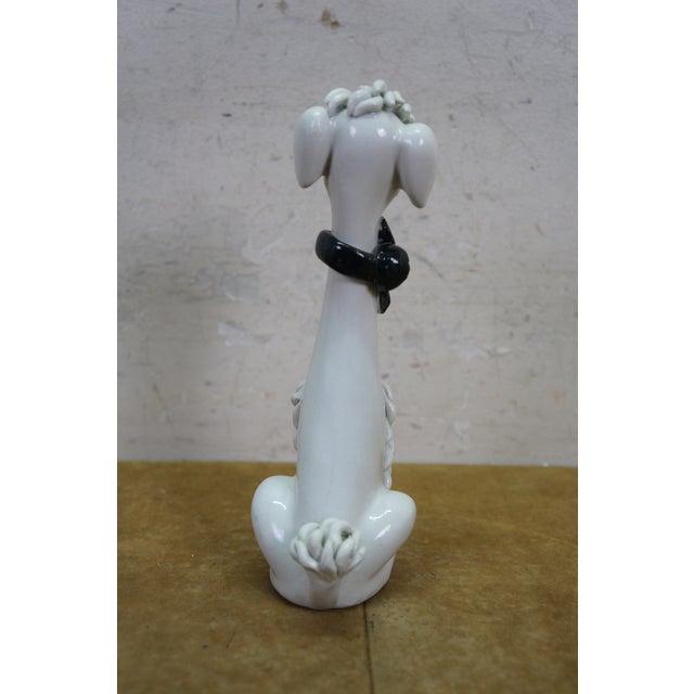 1950s Mid Century Italian Porcelain Spaghetti Poodle Dog Figurine Statue 8" For Sale - Image 5 of 13