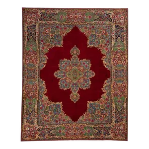1960s Old Persian Kerman Area Rug 9’10” X 12’6″
