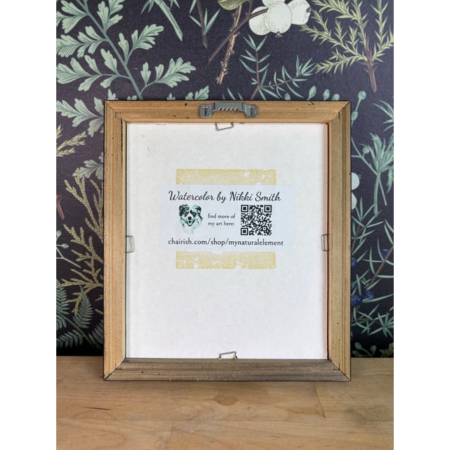 Contemporary Dandelion Wishes Miniature Original Watercolor Painting Signed and Framed For Sale - Image 3 of 3