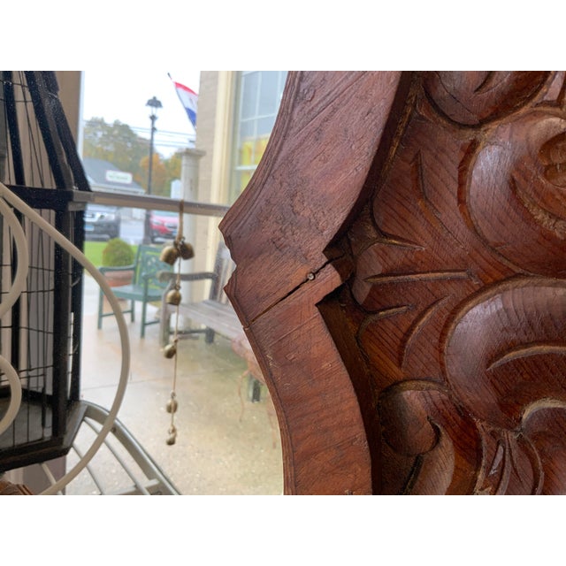 20th Century Mexican Handcrafted Carved Oak Mirror For Sale - Image 10 of 12