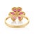 VRJewels Blooming 1.18ct Ruby Diamond Floral Cocktail Ring Size 9 in 14k Yellow Gold For Sale - Image 9 of 15