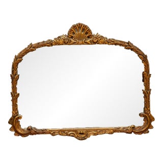 Vintage Gilt-Wood French Rococò Style Wall Mantel Mirror For Sale