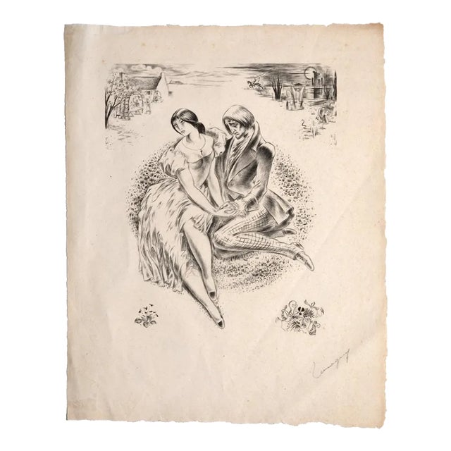 Paul-Pierre Lemagny, Figures, Lithograph, Mid-20th Century For Sale