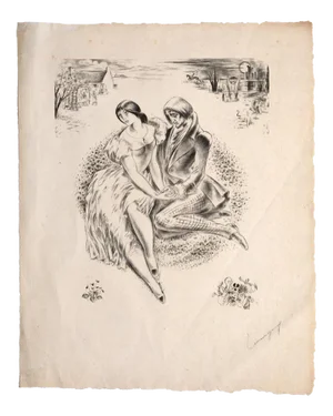 Paul-Pierre Lemagny, Figures, Lithograph, Mid-20th Century