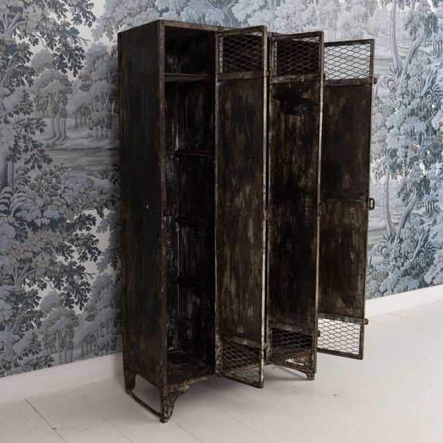 Antique French Slate Mine Metal Lockers, Circa 1900 For Sale - Image 16 of 17