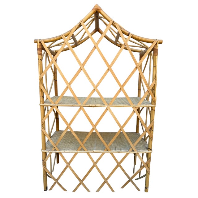 Vintage Swedish Rattan Shelf, 1960s For Sale - Image 6 of 8