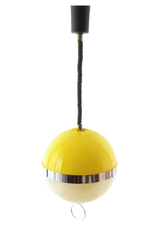 Yellow & White ABS Ball Light from Disderot, 1960s