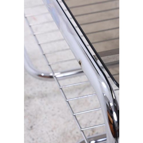 Mid-Century Serving Trolley with Chrome Frame and Glass Top, 1970s For Sale - Image 10 of 13