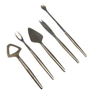 Mid Century Kalmar Bar Tool Set - 5 Pieces - Made in Italy For Sale
