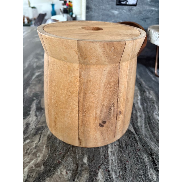 Vintage Scandinavian teak wood Midcentury insulated ice bucket or floral vessel by Morris. Rustic simplicity and elegance...
