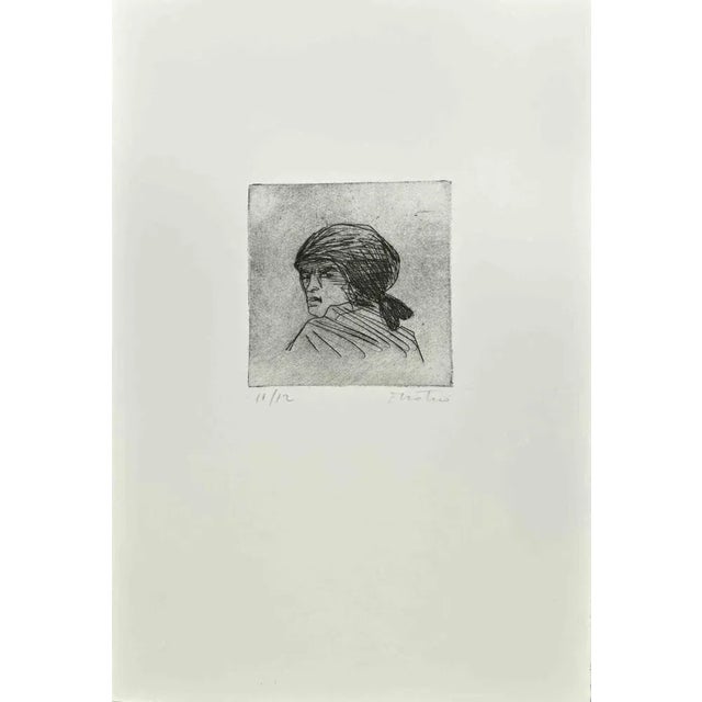 Woman of Calabria is an Etching realized by Enotrio Pugliese in 1963. Limited edition of 12 copies numbered and signed by...