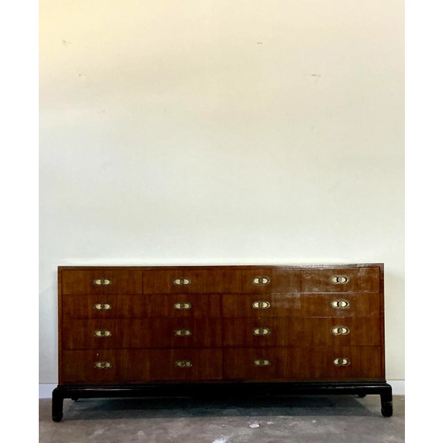 Mid-Century Modern Vintage Boho Michael Taylor for Henredon Locked Rings Dresser For Sale - Image 3 of 11