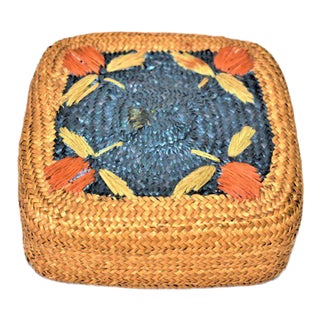 Vintage Lidded Fruit Basket For Sale