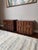 Beautiful pair of Lane Staccato brutalist side tables or nightstands with stunning walnut wood. Lane handpicked all of...