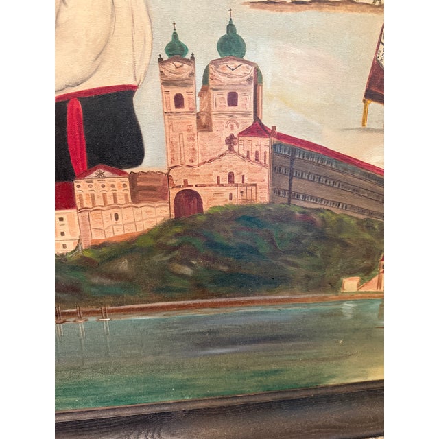 Vintage Folk Art Oil Painting, Violinist and Dancer With Les Sylphides Ballet Scene, Framed For Sale - Image 10 of 14