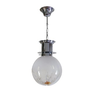 Italian Space Age Ball Pendant Lamp Attributed to Mazzega, 1970s For Sale