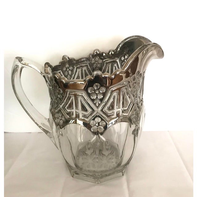 1912 Antique Us Glass Athenia Reverse 44 Pitcher, Vase & Wine Goblets - Set of 7 For Sale - Image 4 of 10