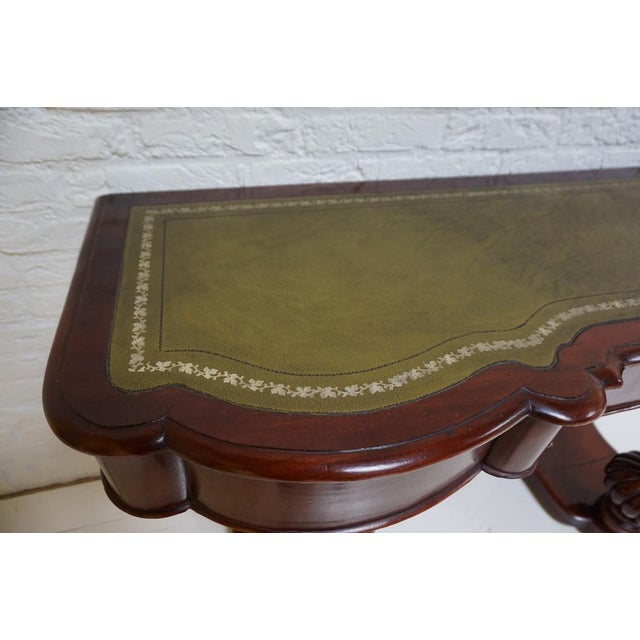 Mahogany Console Table with Leather Inlay Top and Drawer, 1870s For Sale - Image 6 of 16