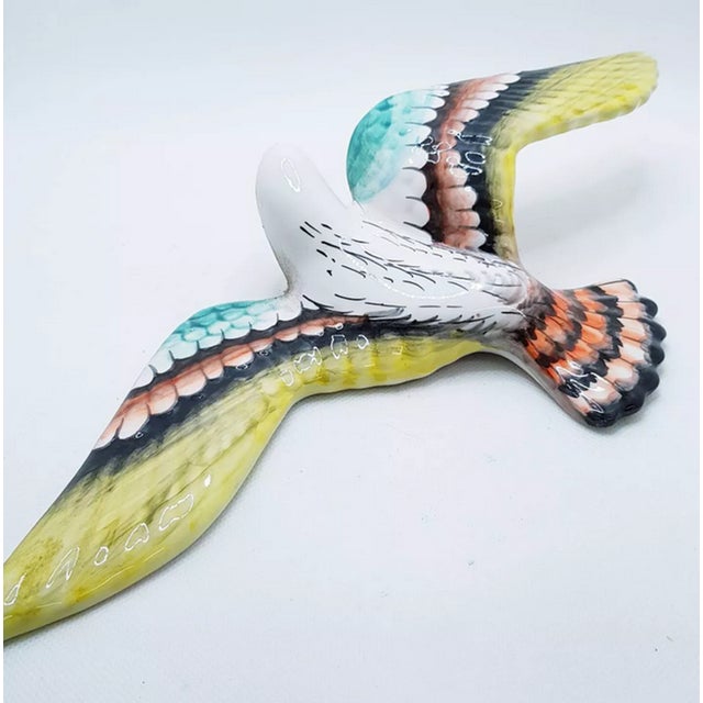 Ceramic Large Ceramic Majolica Wall Bird For Sale - Image 7 of 14