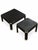 Vintage Postmodern Black Marble-Look Coffee and Side Tables With Brass Accents — Set of 2 For Sale - Image 10 of 12
