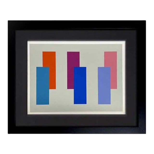 Josef Albers Original Silkscreen [V-5b] Limited Ed. W/Frame Included For Sale