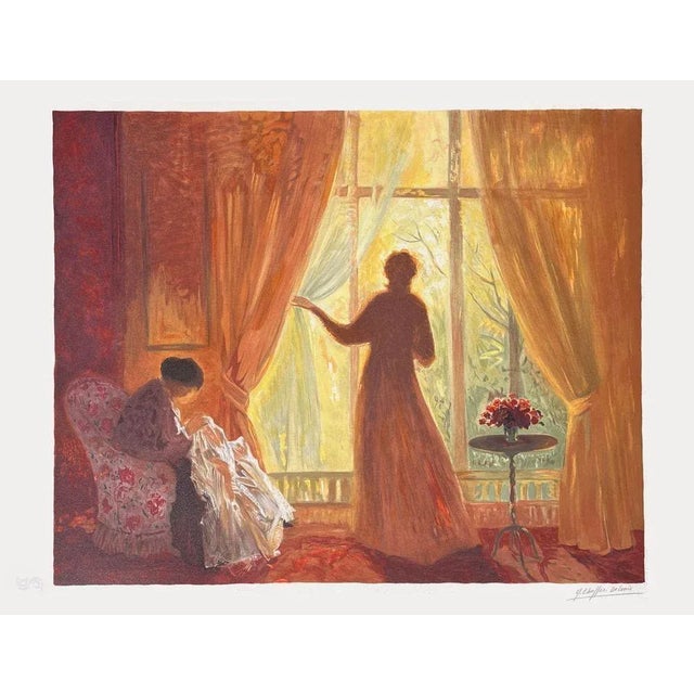 1980s Yvonne Cheffer-Delouis at the Window Lithograph For Sale