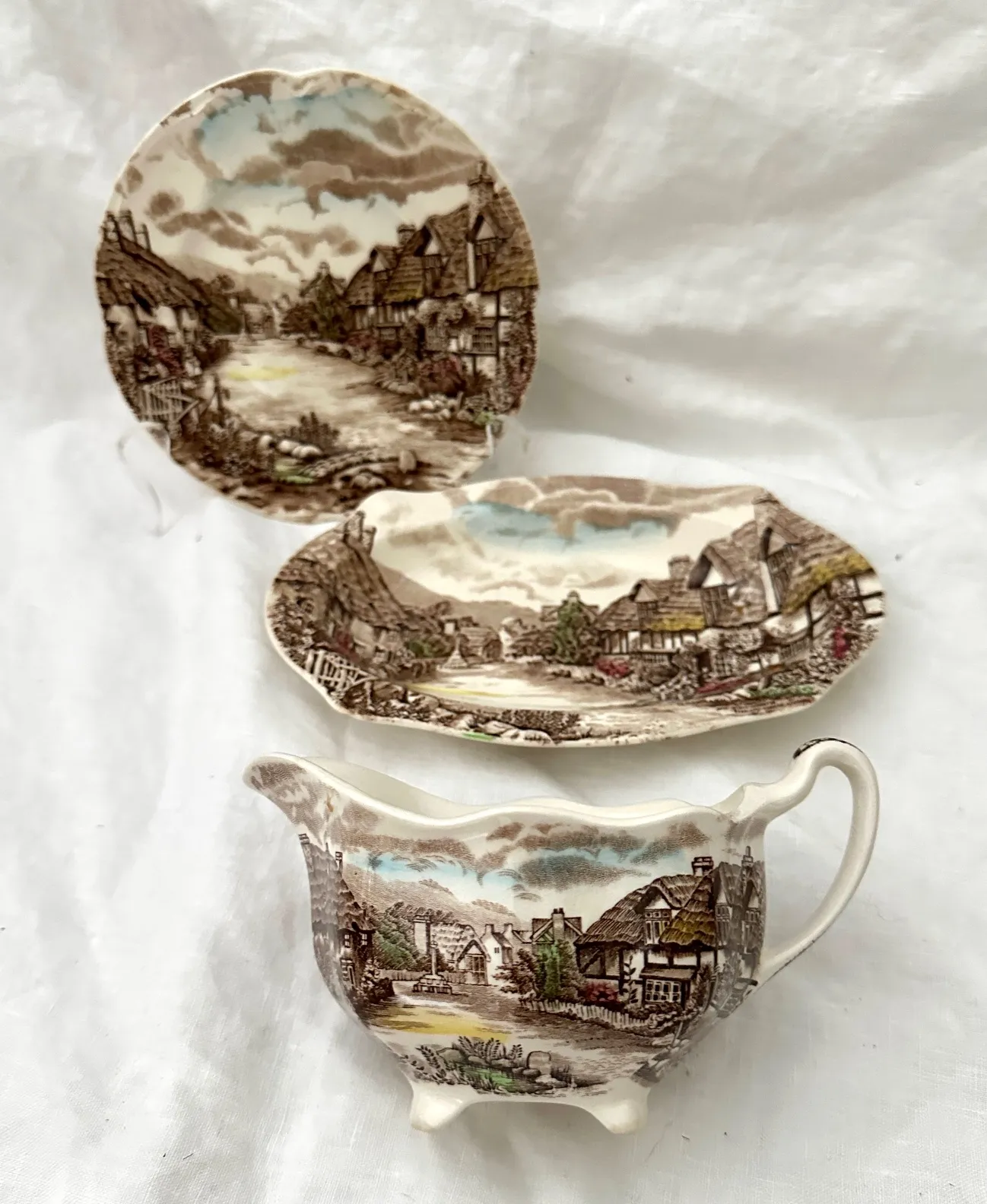 Johnson Bros. Old English Country Side Cramer/Plate -Set of 3