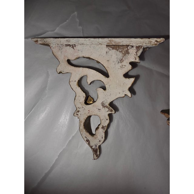 Wood Small Pair of Giltwood Italian Wall Brackets For Sale - Image 7 of 12