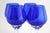 Italian Vintage Italian Empoli Cobalt Blue Wine Goblets Glasses, Hand Blown - Set of 4 For Sale - Image 3 of 5
