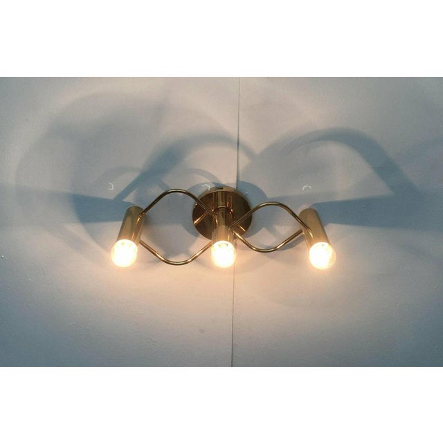Gaetano Sciolari German Space Age Brass Ceiling Lamp by Gaetano Sciolari for Leola, 1970s For Sale - Image 4 of 18