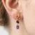 Contemporary Citrine - Garnet - Amethyst Drop Earrings, Multi Gemstone Birthstone Dangle Earrings - A Pair For Sale - Image 3 of 5