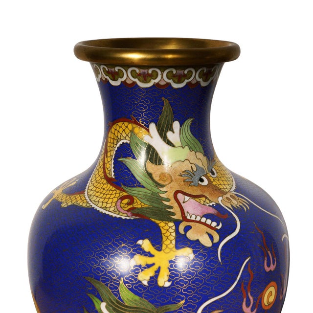 Vintage Chinese Cloisonne Dragon Vase Chairish